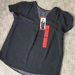 Hilary Radley blk top w/polka dots size M NWT